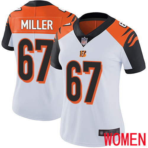 Cincinnati Bengals Limited White Women John Miller Road Jersey NFL Footballl #67 Vapor Untouchable